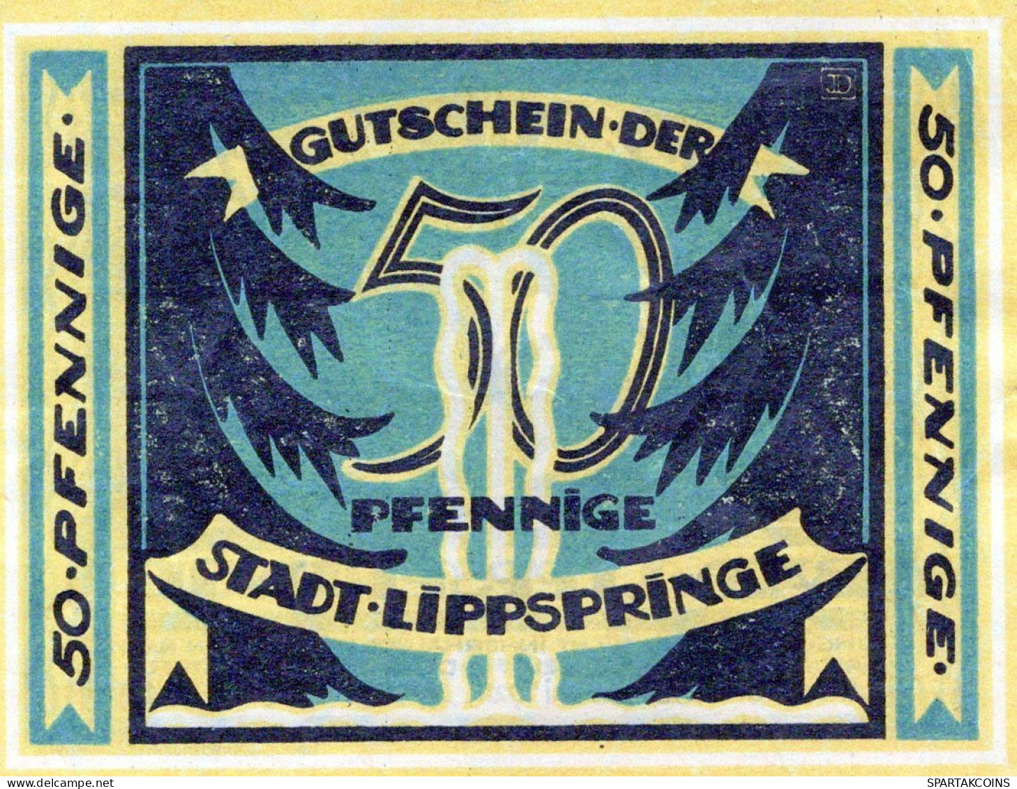 50 PFENNIG 1921 Stadt BAD LIPPSPRINGE Westphalia DEUTSCHLAND Notgeld #PF640 - [11] Emissions Locales