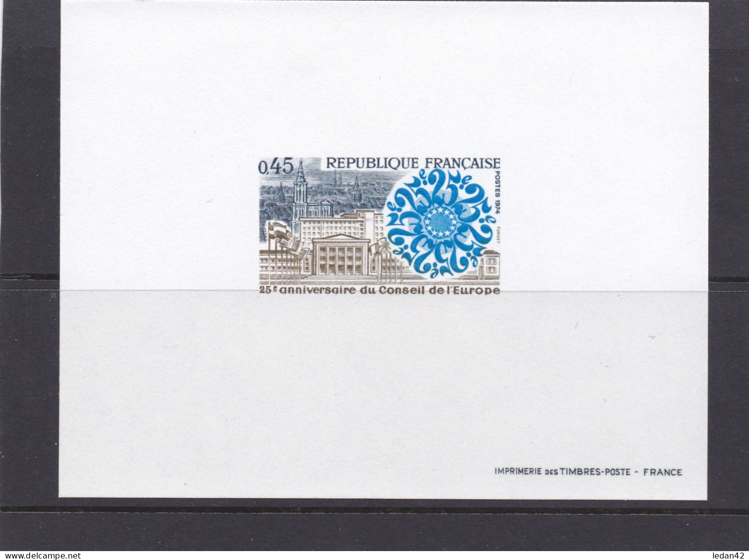 France 1974, Cat. Yvert N° 1792 : 25e Anniversaire Du Conseil De De L'Europe - Luxury Proofs