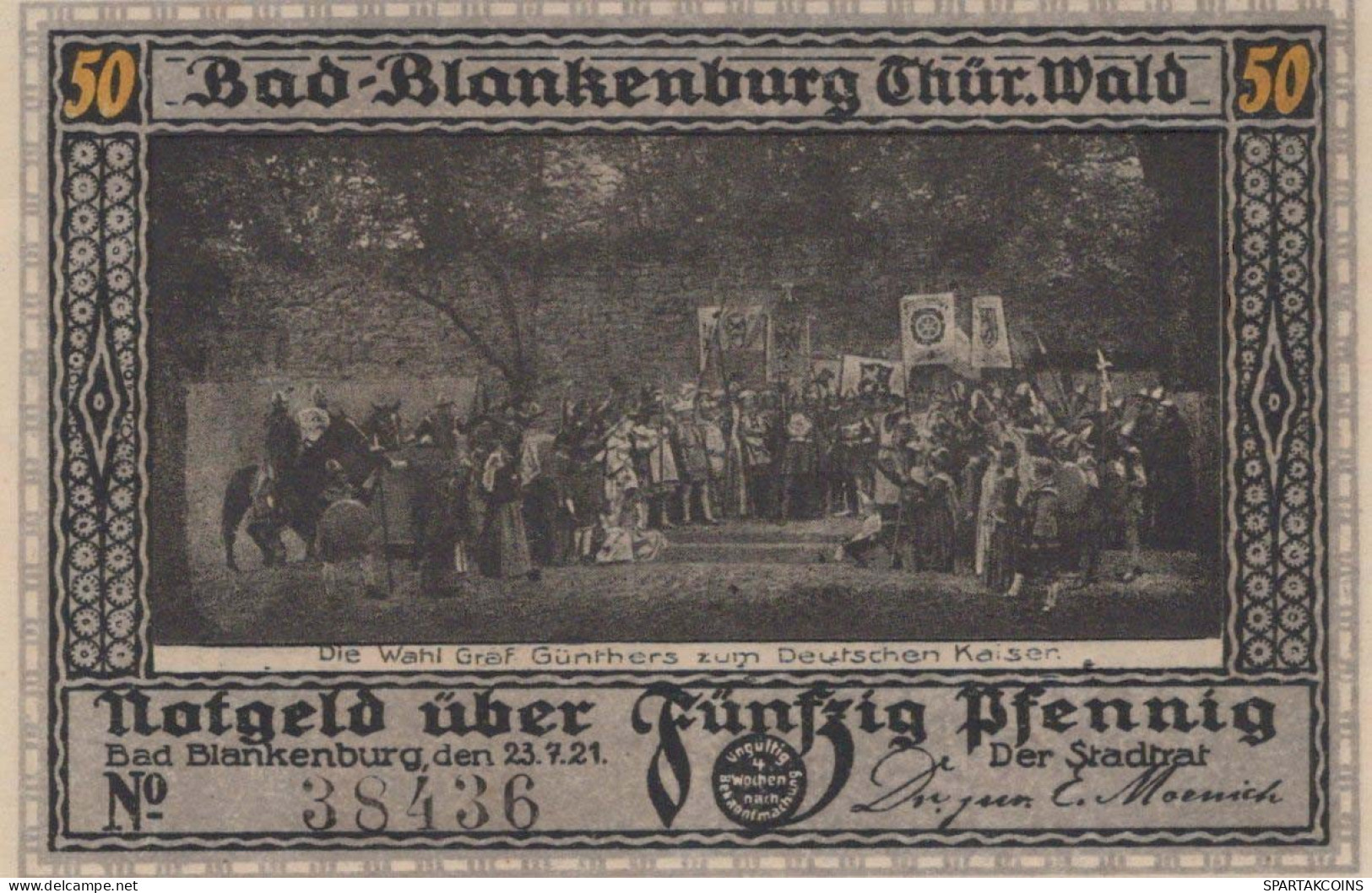 50 PFENNIG 1921 Stadt BAD BLANKENBURG Thuringia UNC DEUTSCHLAND Notgeld #PA235 - [11] Emissions Locales