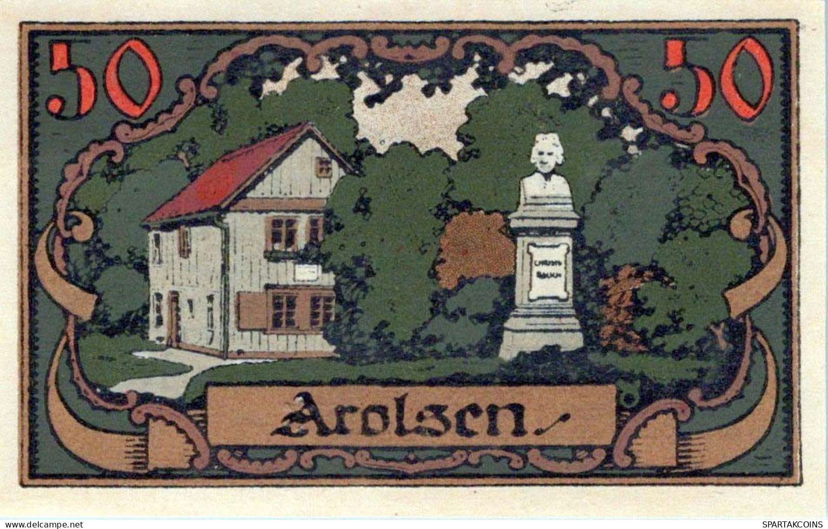 50 PFENNIG 1921 Stadt AROLSEN Waldeck-Pyrmont UNC DEUTSCHLAND Notgeld #PI119 - [11] Local Banknote Issues