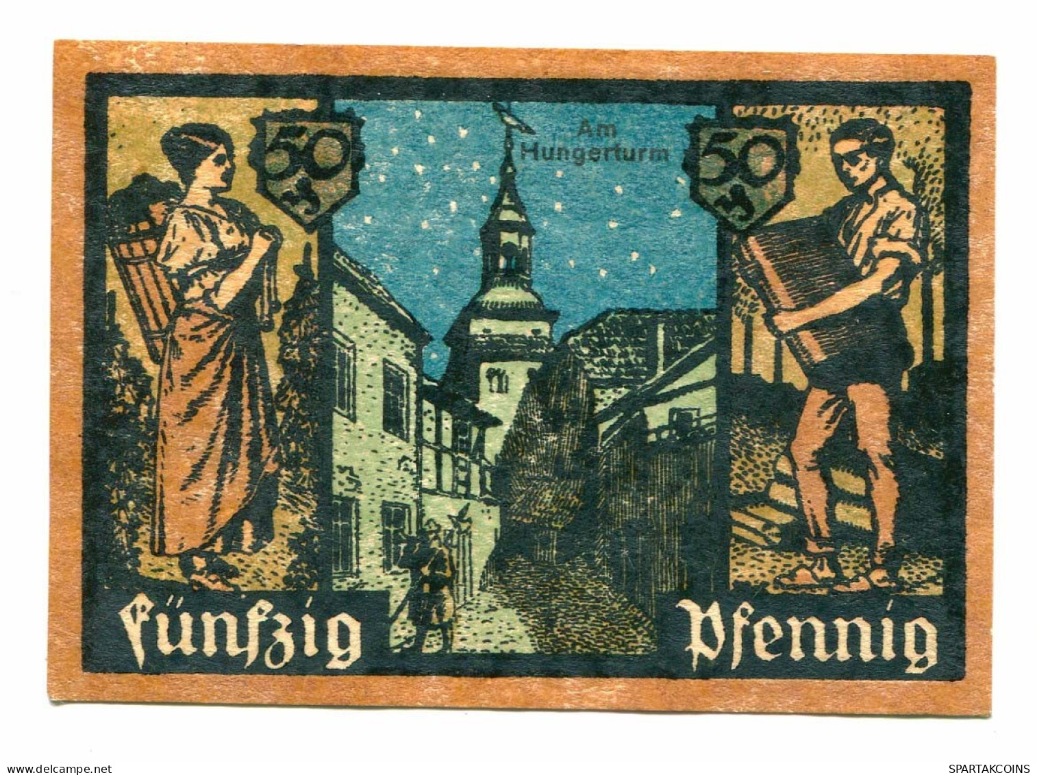 50 Pfennig 1921 GRUNBERG IN SCHLESIEN DEUTSCHLAND UNC Notgeld Papiergeld Banknote #P10588 - [11] Emisiones Locales