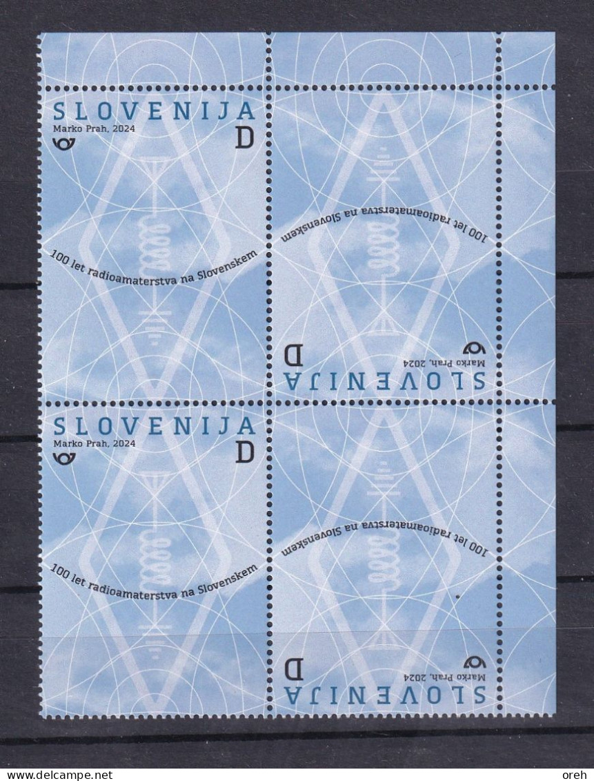 SLOVENIA 2024,100 YEARS OF AMATEUR RADIO IN SLOVENIA,4V,CORNER,,MNH - Slovénie