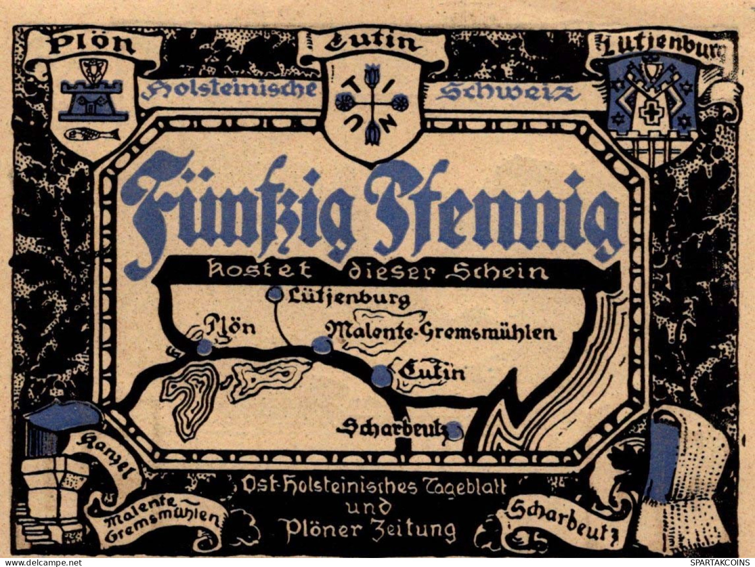 50 PFENNIG 1920 Stadt PLÖN Schleswig-Holstein UNC DEUTSCHLAND Notgeld #PB570 - [11] Local Banknote Issues