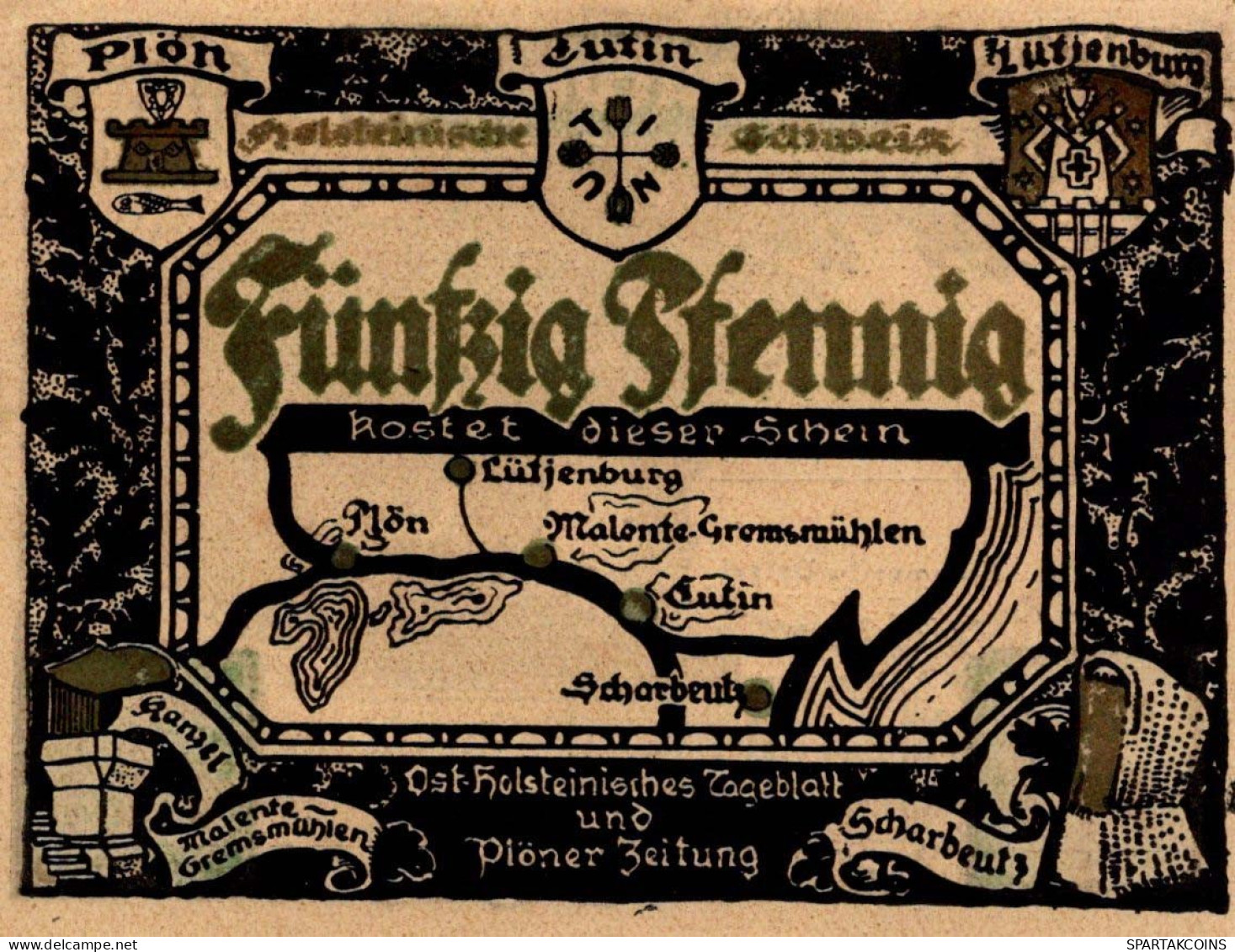 50 PFENNIG 1920 Stadt PLÖN Schleswig-Holstein UNC DEUTSCHLAND Notgeld #PB568 - [11] Local Banknote Issues