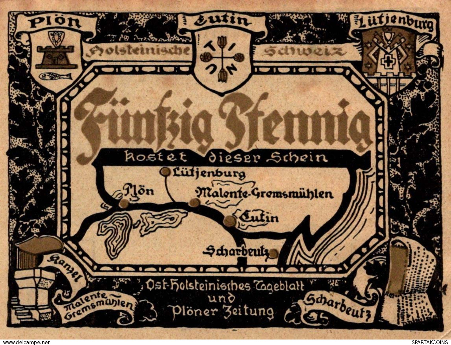 50 PFENNIG 1920 Stadt PLÖN Schleswig-Holstein UNC DEUTSCHLAND Notgeld #PB562 - [11] Local Banknote Issues