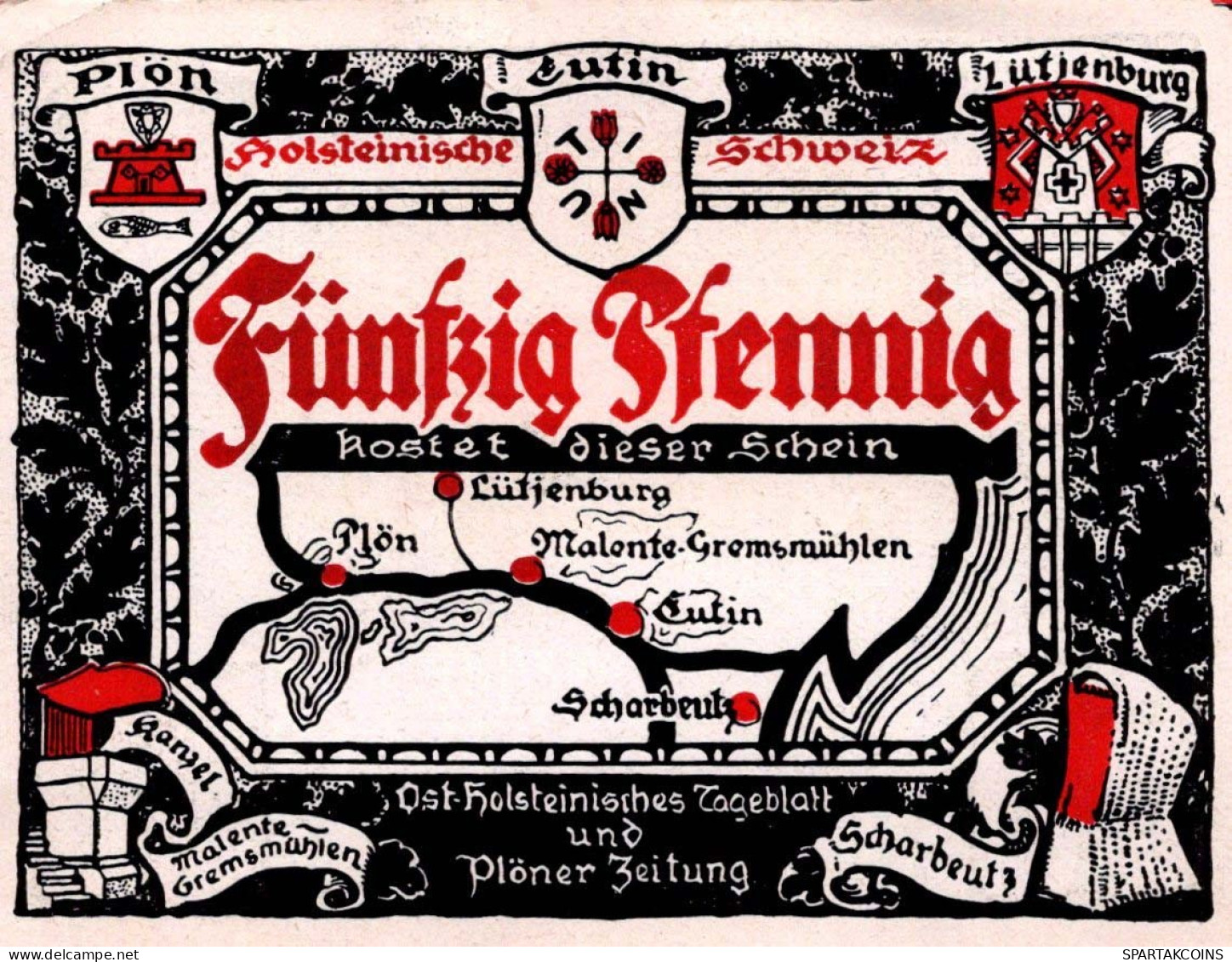 50 PFENNIG 1920 Stadt PLÖN Schleswig-Holstein UNC DEUTSCHLAND Notgeld #PB554 - [11] Local Banknote Issues
