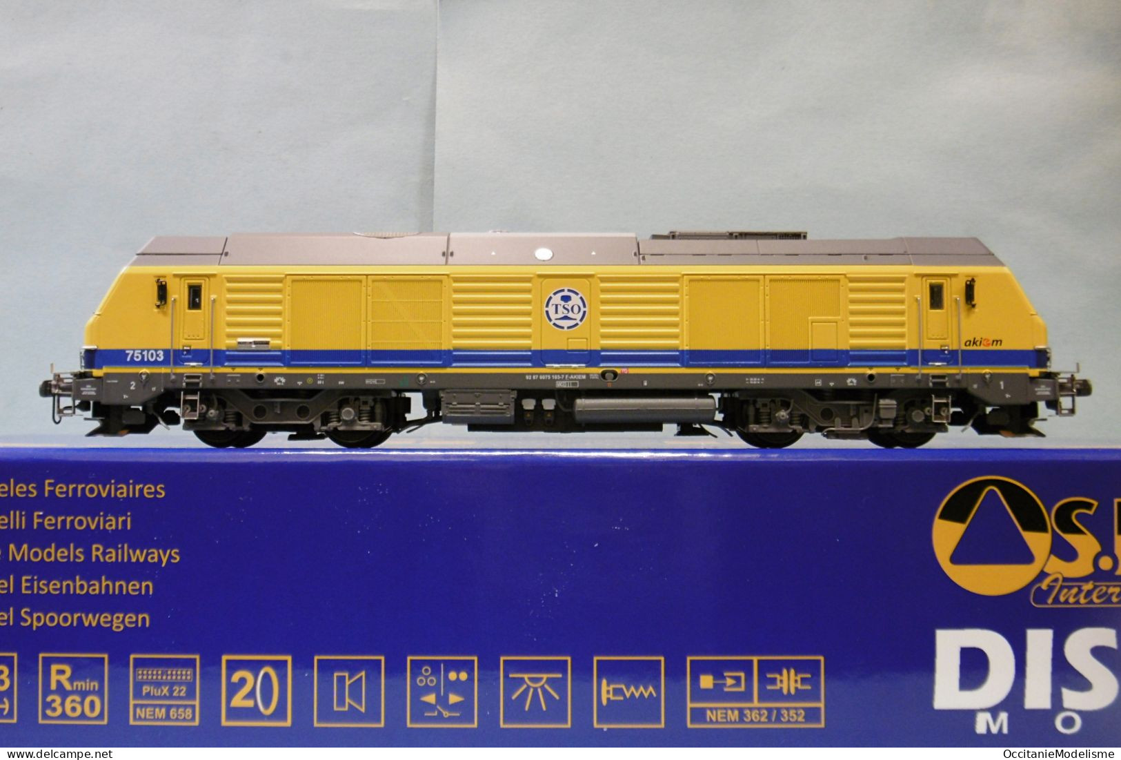 Oskar - Locomotive Diesel BB 75103 TSO AKIEM Réf. OS7502 Neuf NBO HO 1/87 - Loks