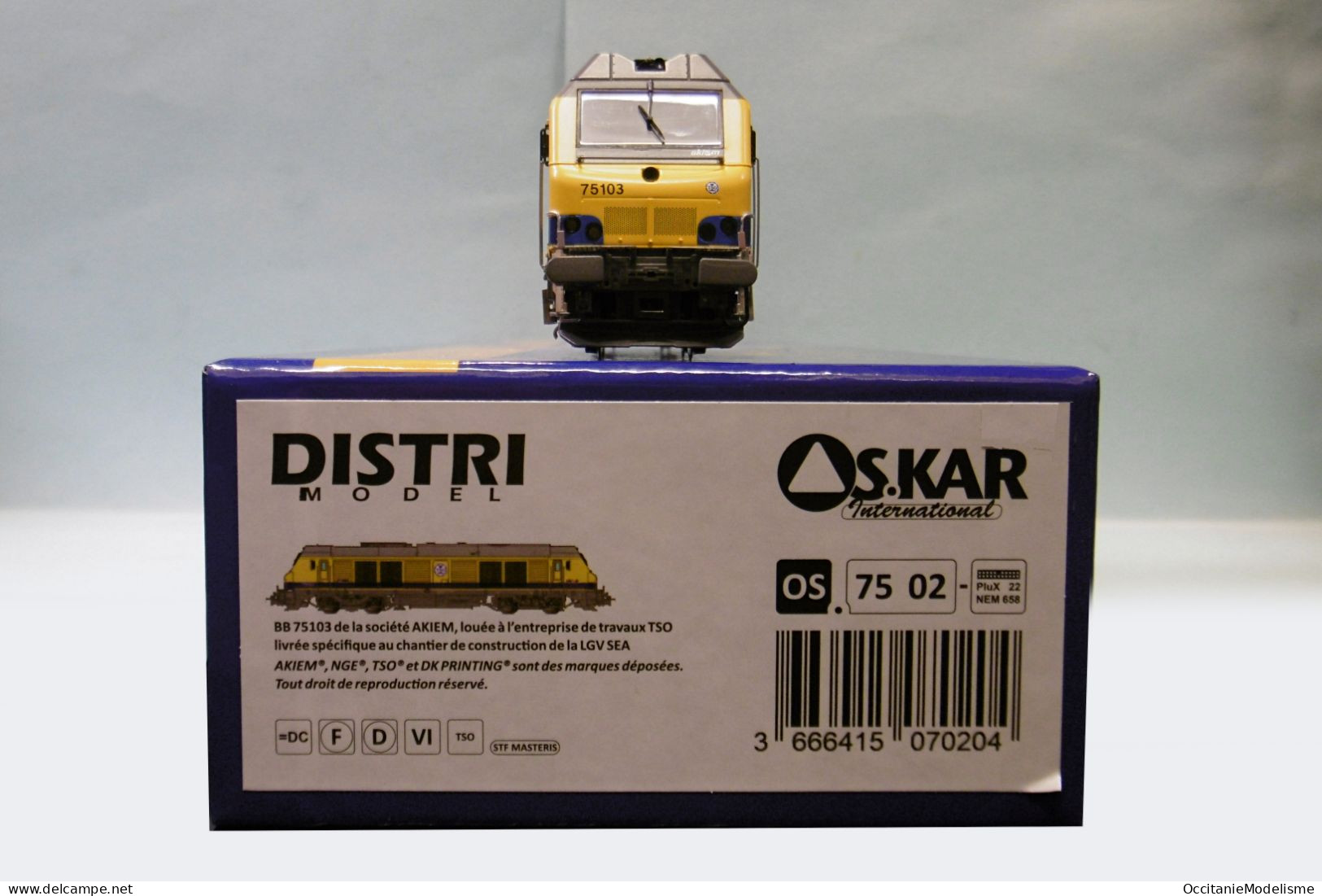 Oskar - Locomotive Diesel BB 75103 TSO AKIEM Réf. OS7502 Neuf NBO HO 1/87 - Loks