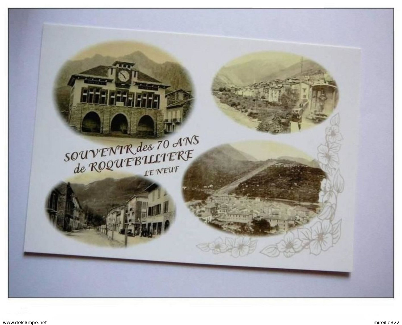 Cpa Roquebillière  - Souvenir Des 70 Ans - La Mairie, Rue Principale, Village + éboulement De 1926.- Limité 2000 Exemp - Roquebilliere