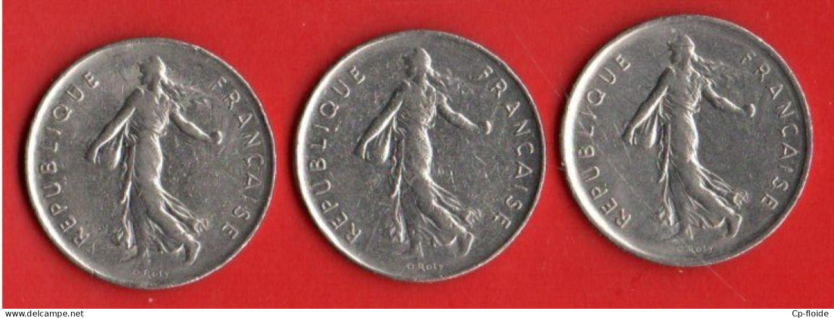 FRANCE . 5 FRANCS SEMEUSE DE ROTY .1970/1973/1974 . 3 PIÈCES - Réf. N°279B - - 5 Francs