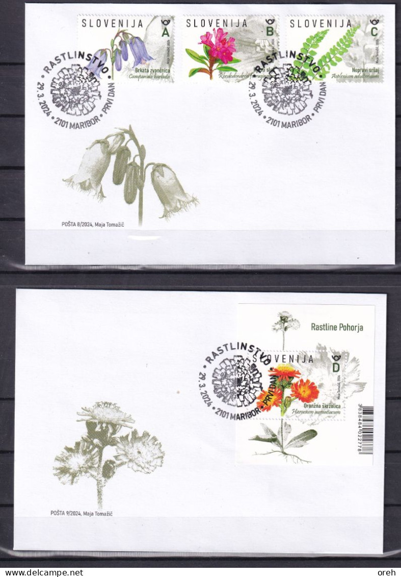 SLOVENIA 2024,FLORA,PLANTS OF THE POHORJE,HIERACIUM,,BLOCK,FDC - Eslovenia