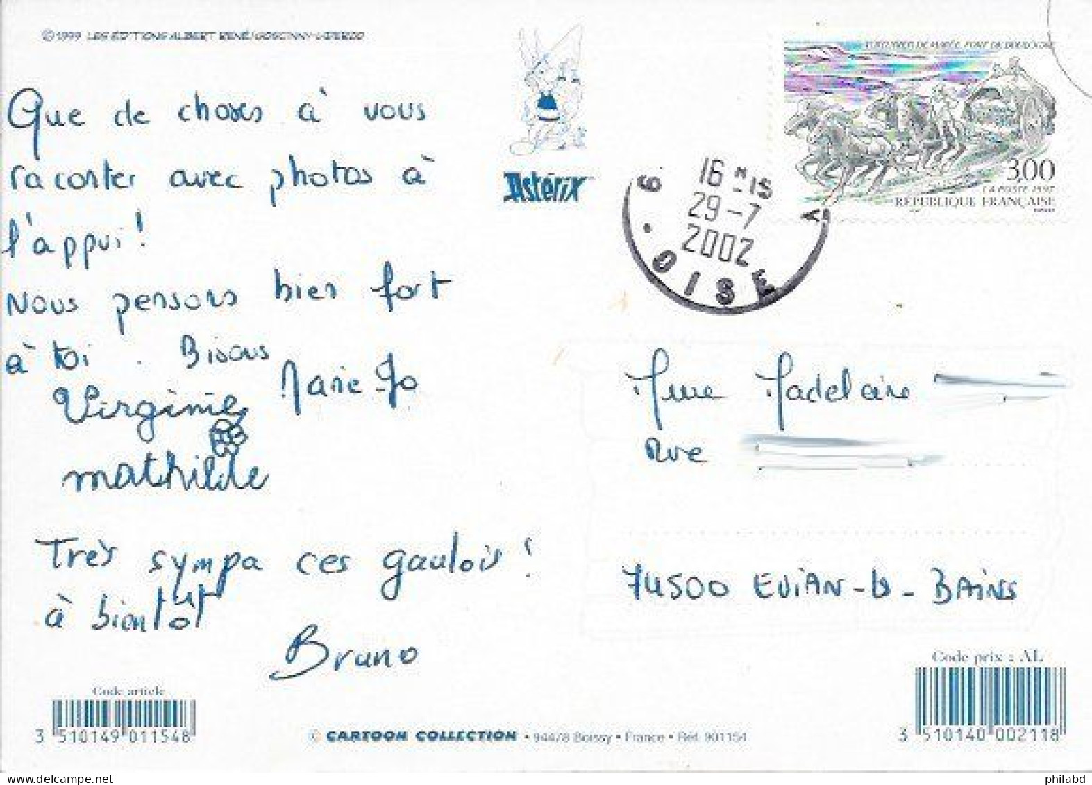 ASTERIX Carte Postale - Parc Astérix - CARTOON COLLECTION 1999 - Cartoline Postali