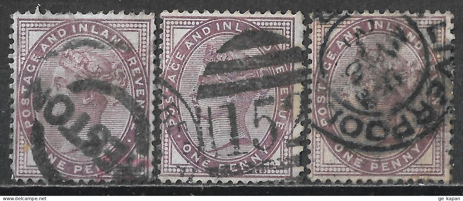 1881 GREAT BRITAIN Set Of 3 Used Stamps (Scott # 89) CV $6.00 - Used Stamps