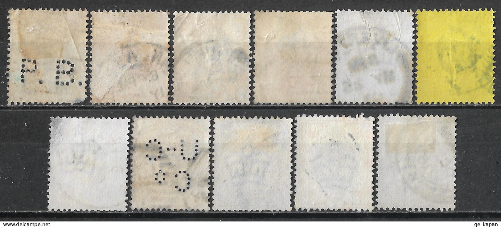 1902,1904 GREAT BRITAIN Set Of 11 Used Stamps Perf.14 (Scott # 127-133,135,136,138,143) CV $248.25 - Usati