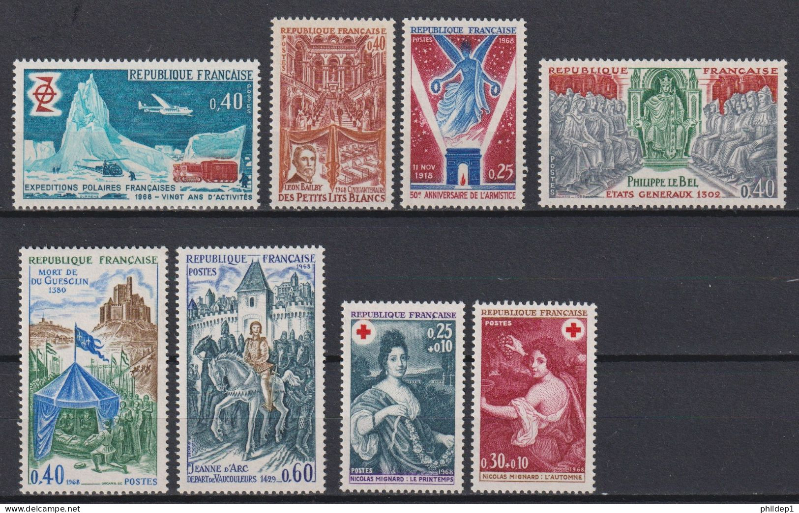 France: Année Complète 1968 **, MNH. TTB !!! 40 TP Entre 1542 à 1581 - 1960-1969