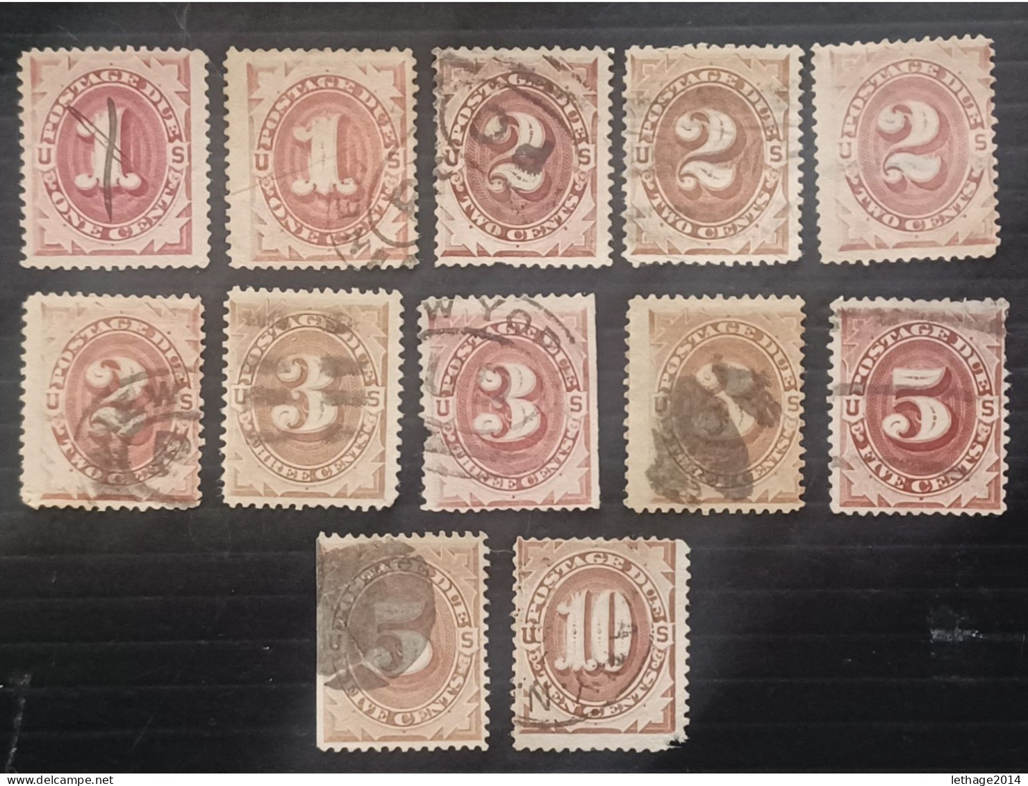 UNITED STATE 1895 POSTAGE DUE STAMPS SC N J1-J2-J3-J4-J5 - Used Stamps