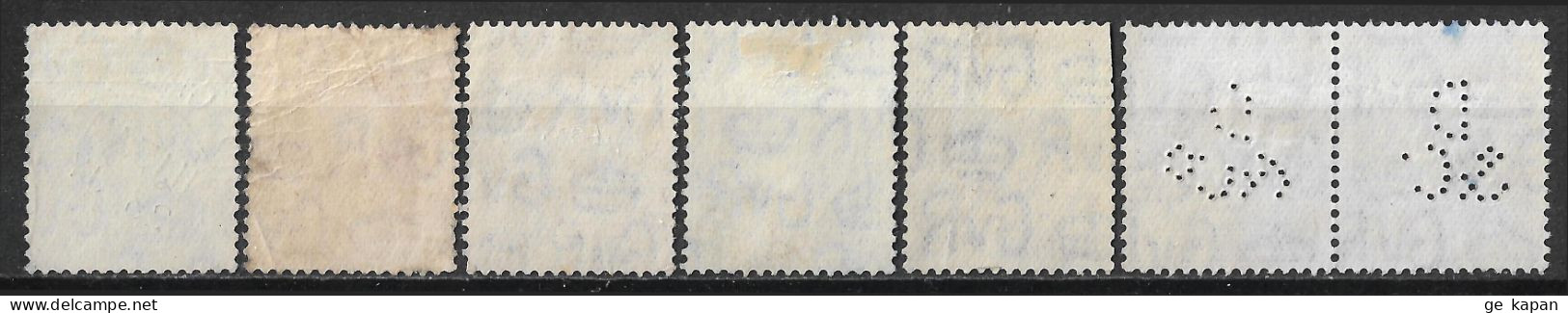 1934-1936 GREAT BRITAIN Set Of 7 Used Stamps (Scott # 210-212,214,215,220) CV $7.40 - Oblitérés
