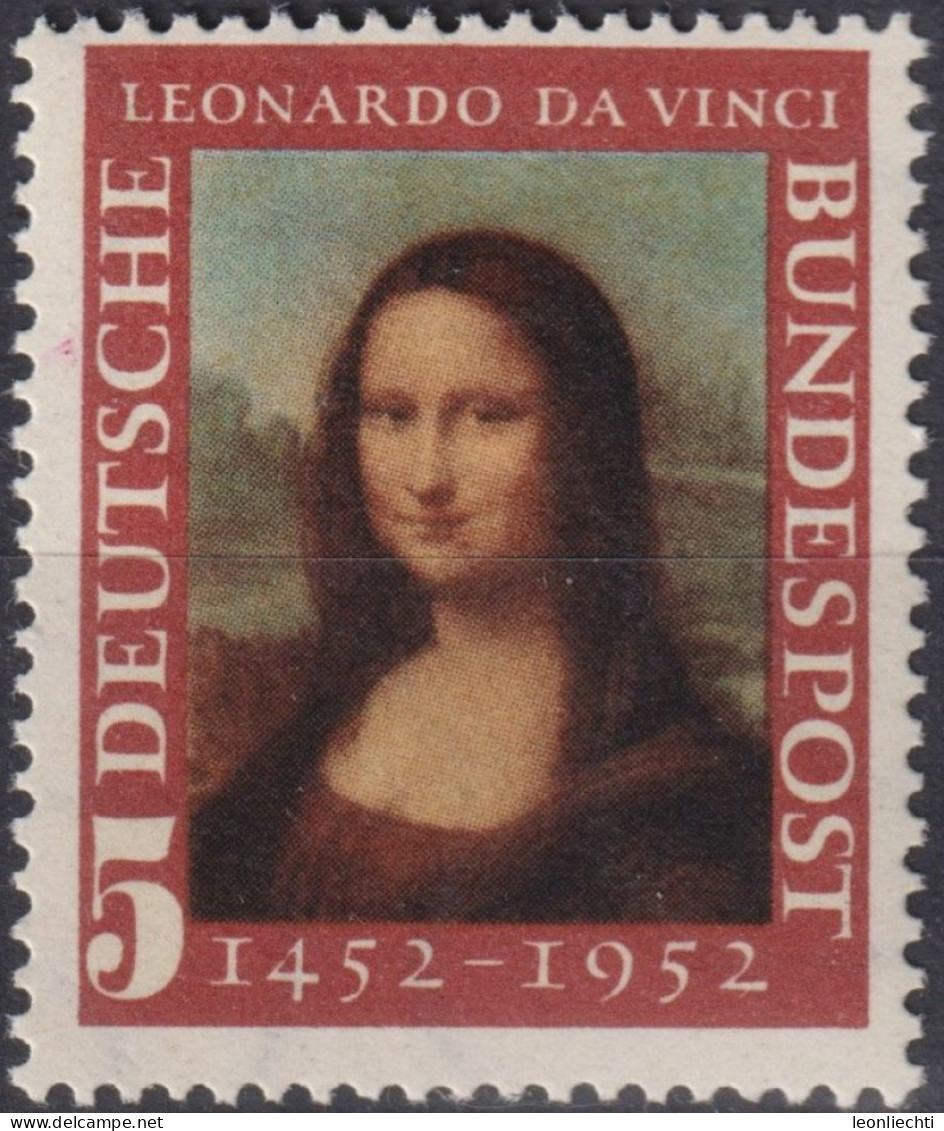 1952 BRD ** Mi:DE 148I, Sn:DE 687, Yt:DE 34, Sg:DE 1074, AFA:DE 1111, Un:DE 34, Mona Lisa Gioconda, Leonardo Da Vinci - Unused Stamps