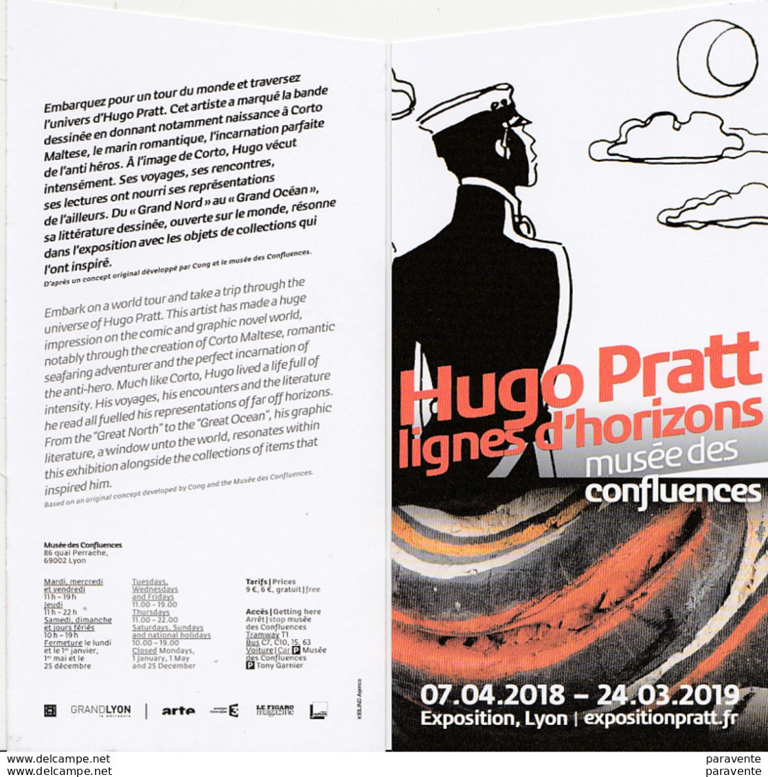 PRATT : Carte Annonce EXPO "LIGNES D'HORIZON" - Cartoline Postali