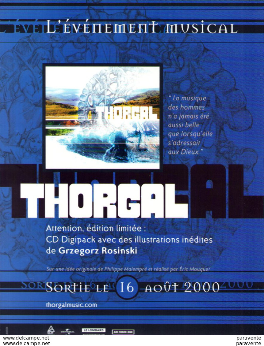 ROSINSKI : 2 Flyers THORGAL CD MUSICAL - Sonstige & Ohne Zuordnung