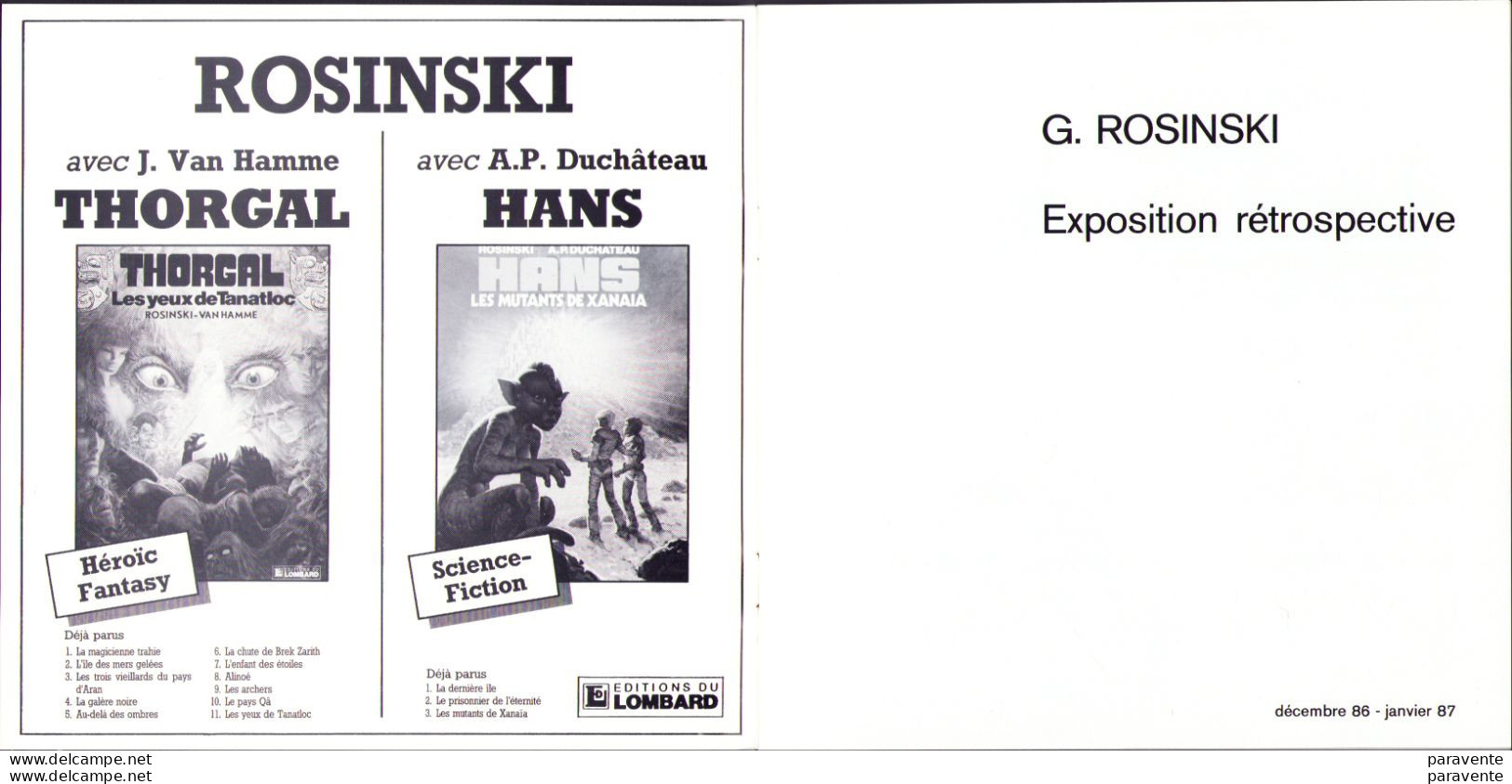 ROSINSKI : Catalogue Exposition RETROSPECTIVE 1998 - Archivio Stampa