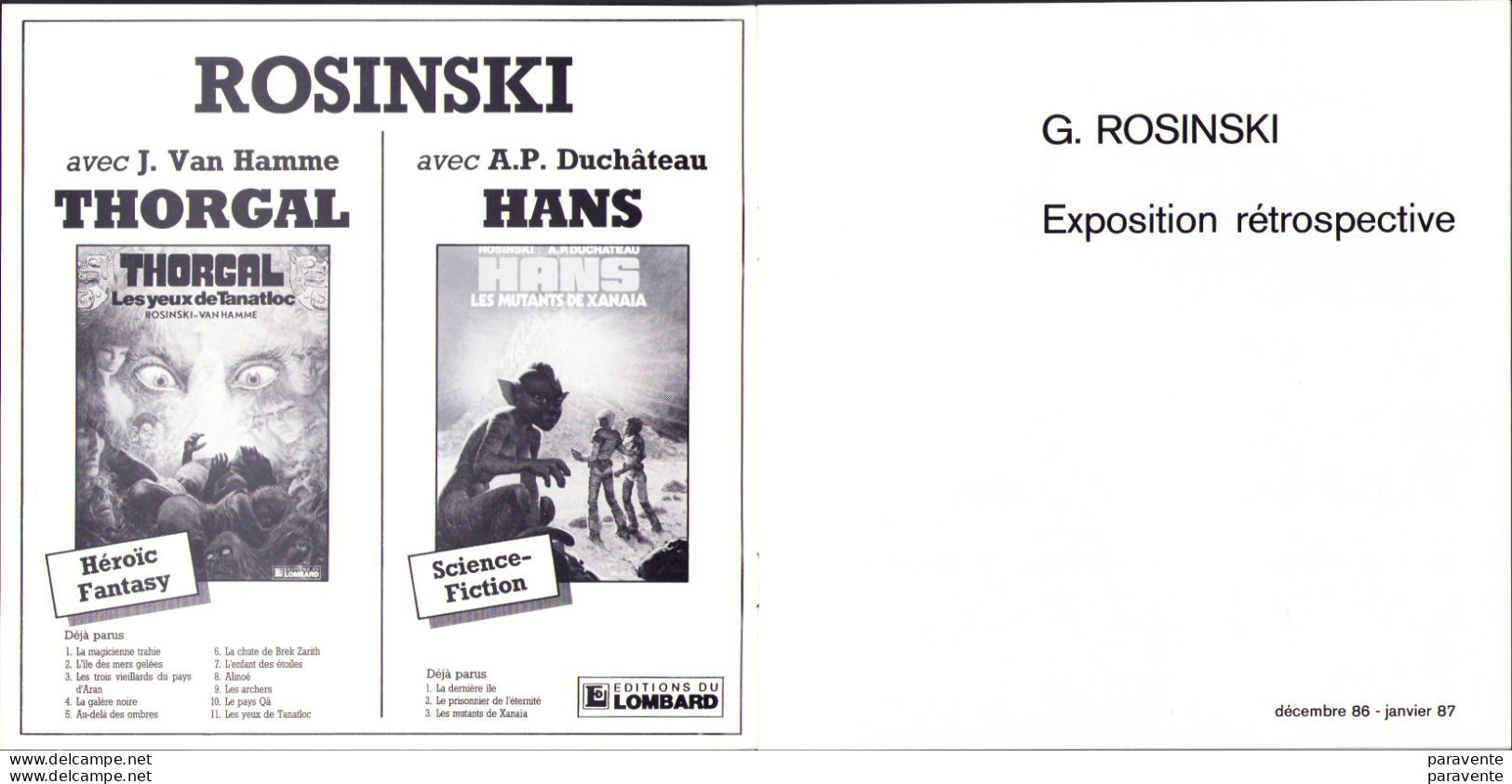 ROSINSKI : Catalogue Exposition RETROSPECTIVE 1998 - Press Books