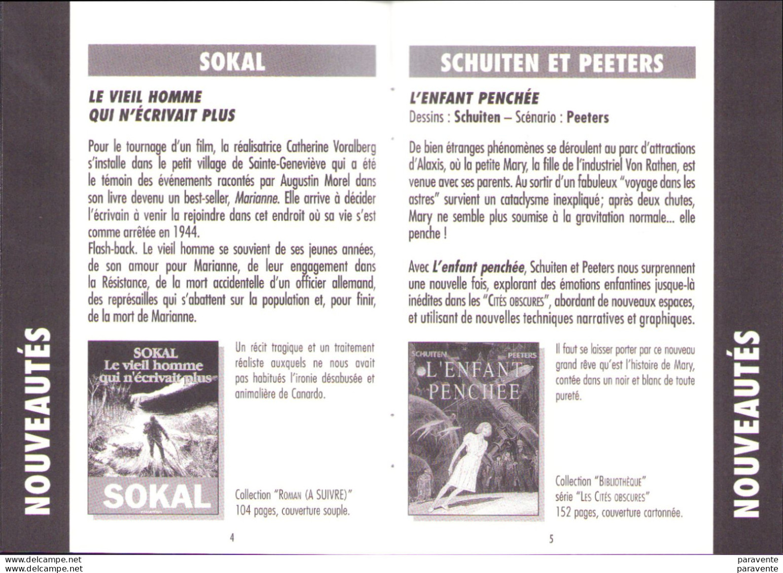 Catalogue CASTERMAN , VIVE LE NOIR ET BLANC Avec Comes Sokal Schuiten Pratt Rosinski Tardi Manara Munoz - Otros & Sin Clasificación