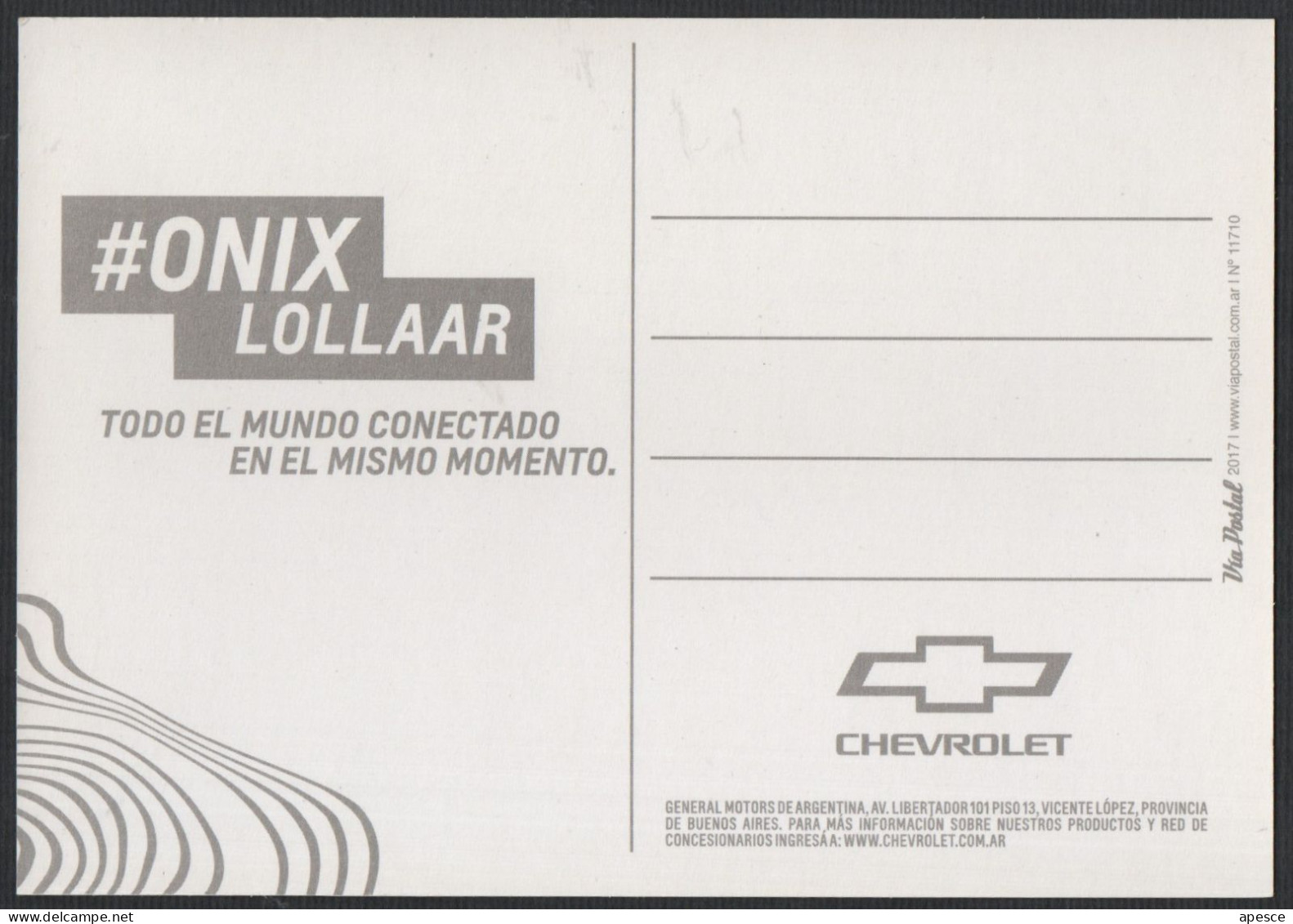 CARS - ARGENTINA - #ONIX LOLLAAR - TODO EL MUNDO CONECTADO EN EL MISMO MOMENTO - CHEVROLET - I - Turismo