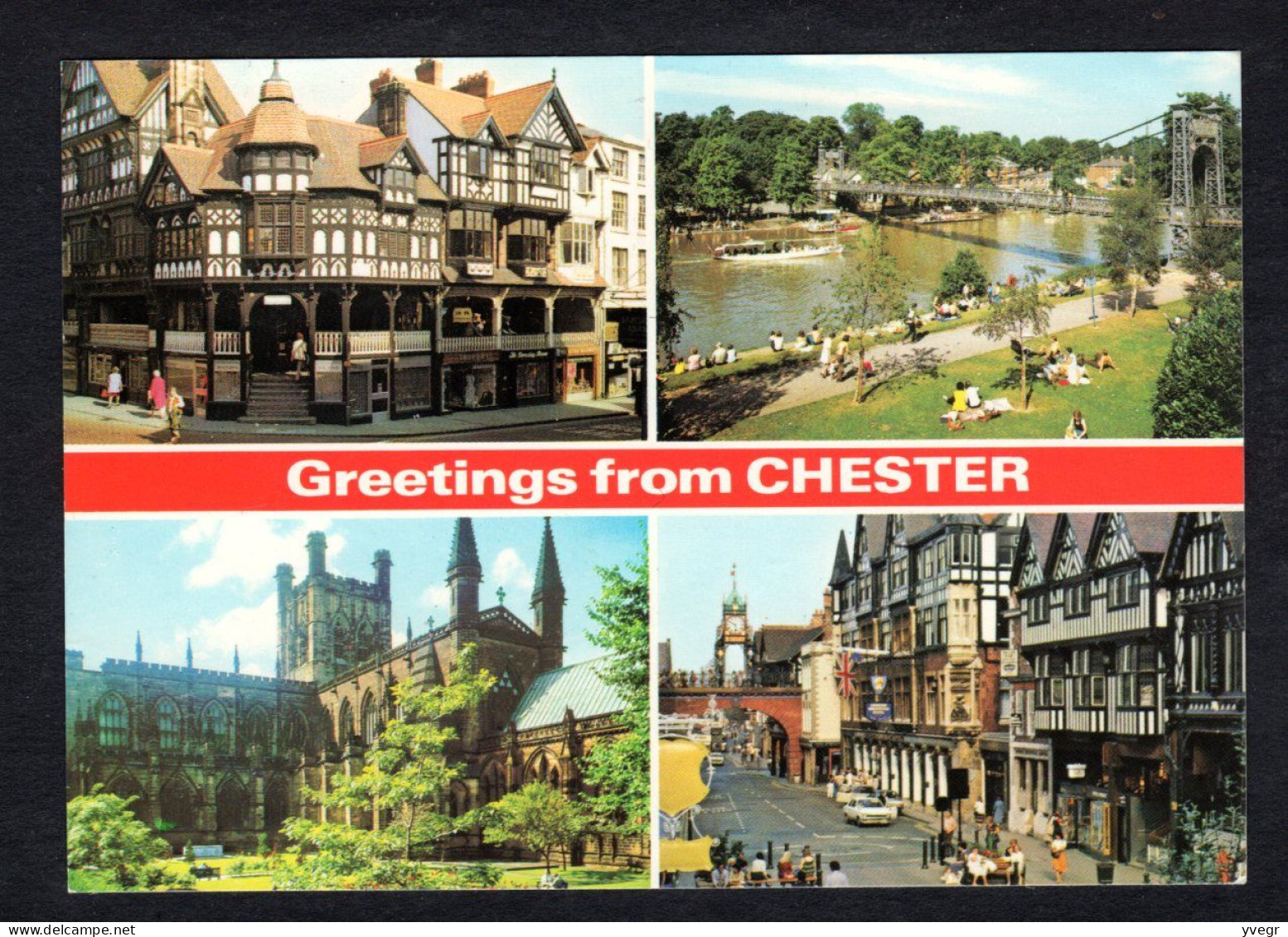 Angleterre - Multi Vues - Greetings From CHESTER- The Cross, The Cathedral, Queens Oark Bridge And River Dee, Eastgate - Chester