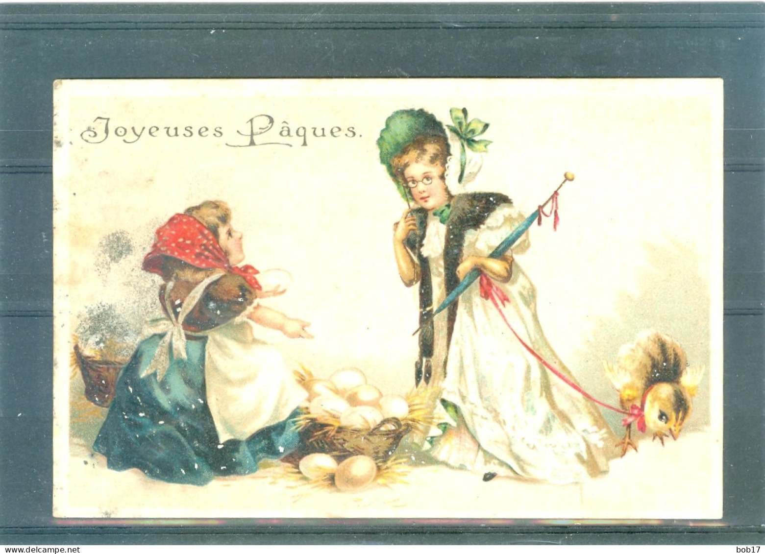 2 Cartes - Relief - Gaufrée - Embossed - Prage - Poussins - Ostern