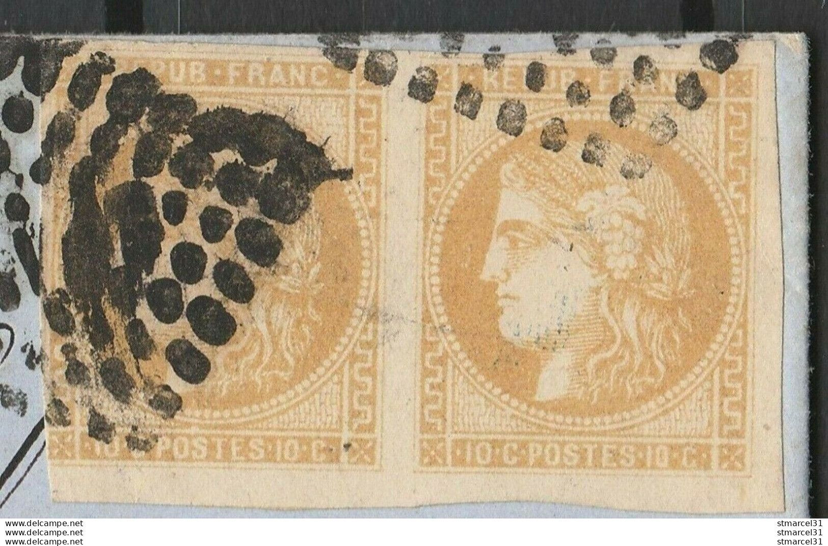 Cote 3350€ RRR PAIRE N°43Bc "CITRON"+ RRR Ambulant BE Et TBE Signé Scheller - 1870 Ausgabe Bordeaux