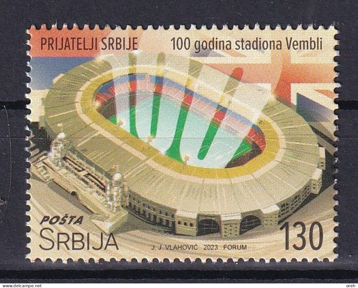 SERBIA 2023,FRIENDS OF SERBIA,100 Years Anniversary Wembley Stadium Football Soccer England,MNH - Serbie