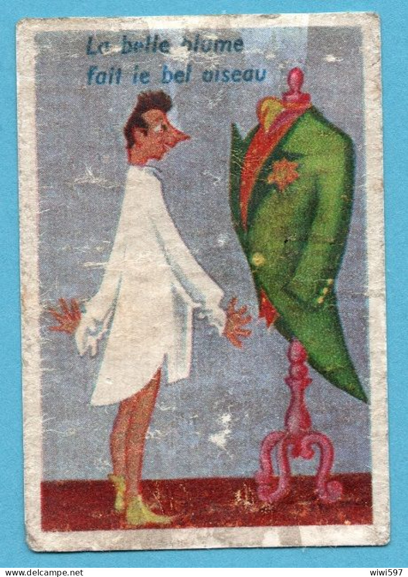 ÉTIQUETTE DE BOITE D'ALLUMETTES - PROVERBES - LA BELLE PLUME FAIT LE BEL OISEAU - Matchbox Labels