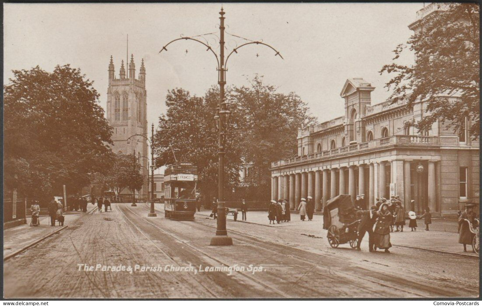 The Parade & Parish Church, Leamington Spa, 1909 - RP Postcard - Autres & Non Classés