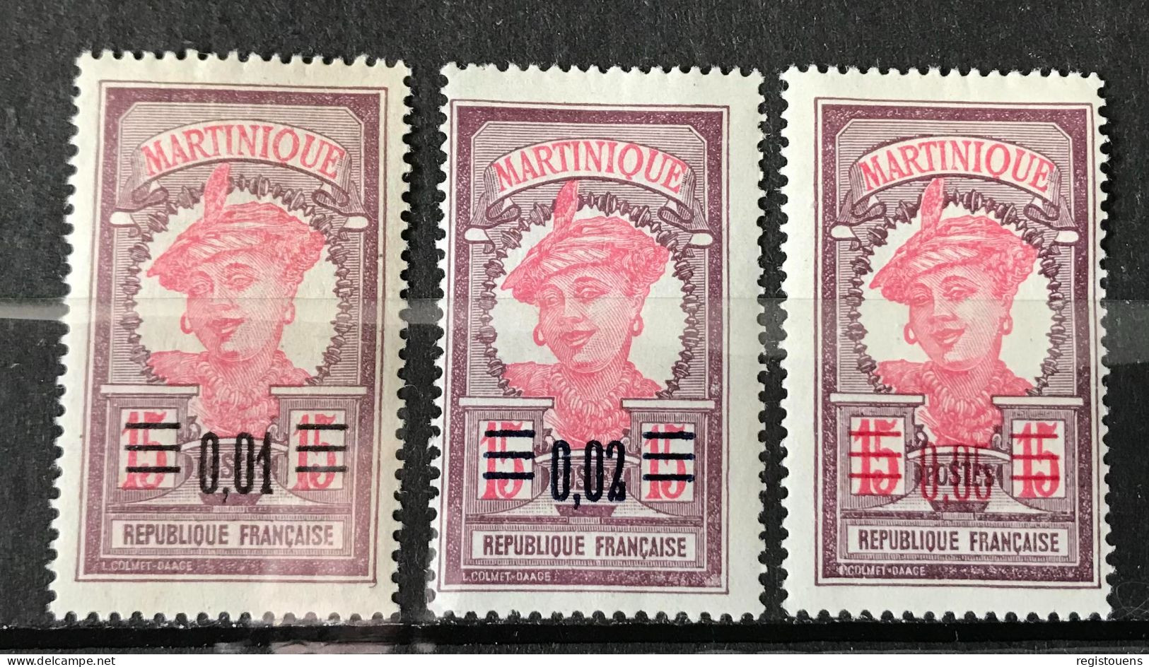 Lot De 3 Timbres Neufs* Martinique 1922 - Neufs