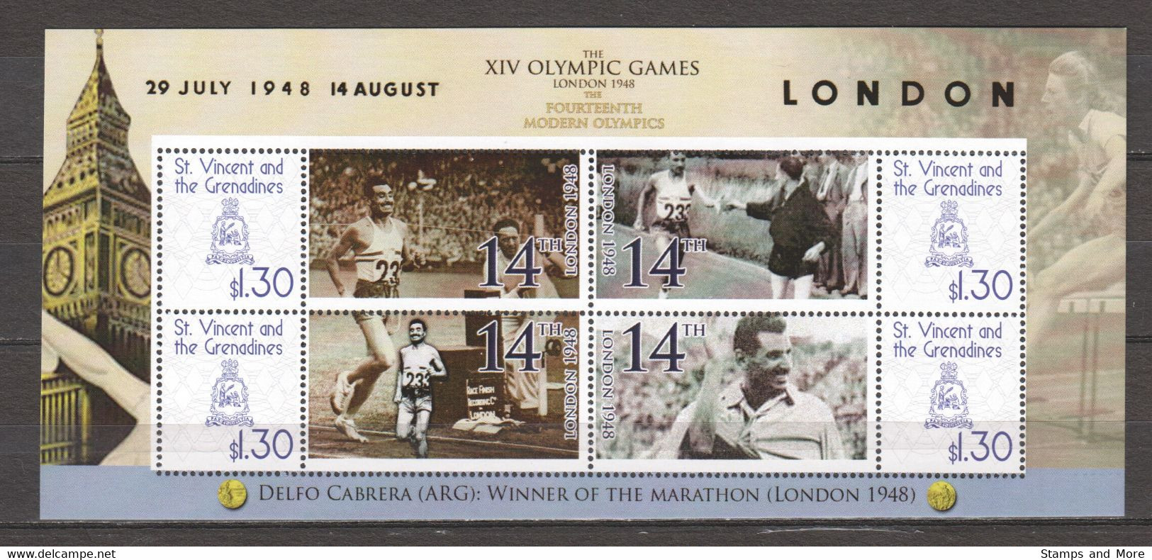 St Vincent Grenadines - SUMMER OLYMPICS LONDON 1948 - Set 2 Of 2 MNH Sheets - Zomer 1948: Londen