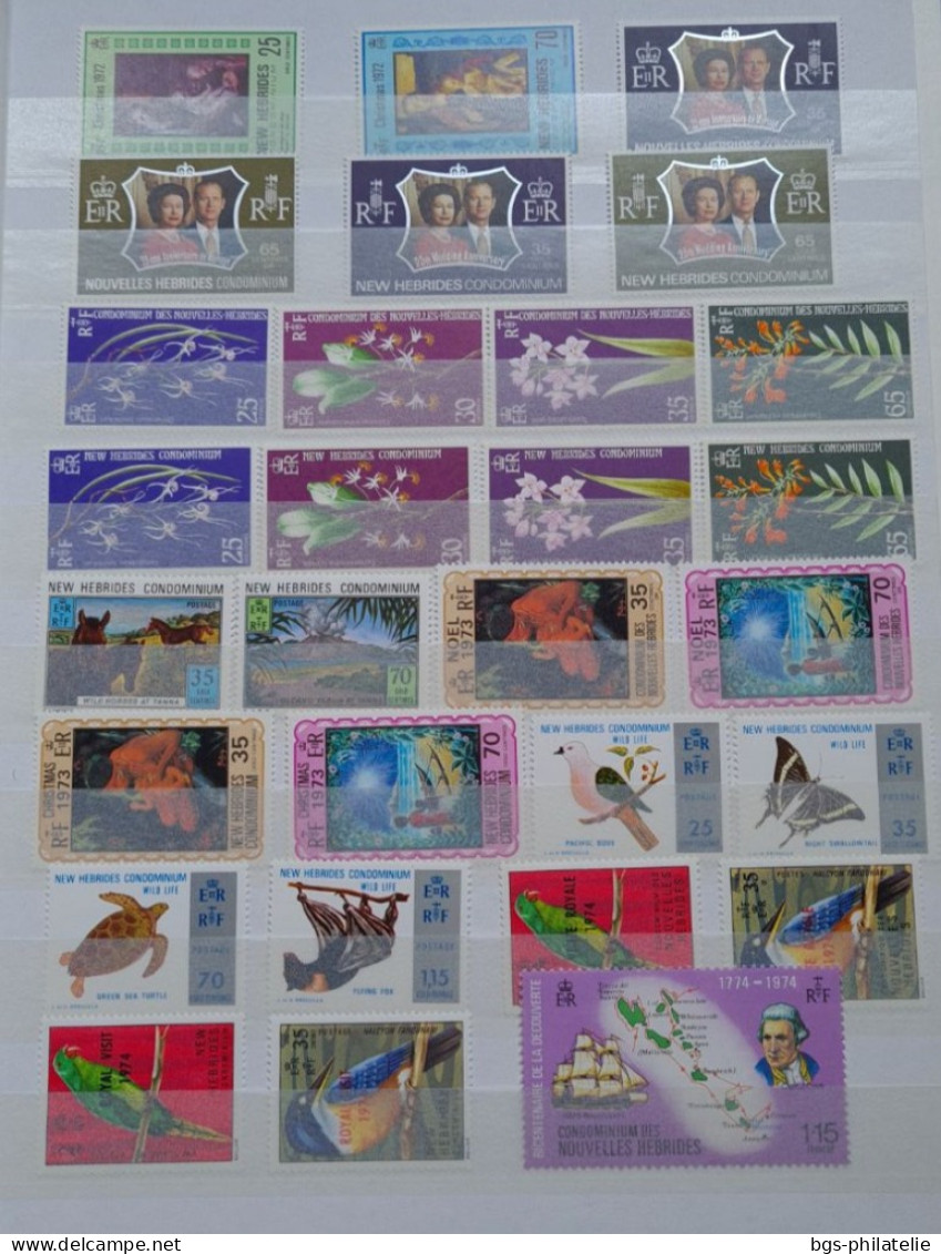 Nouvelles hebrides collection de timbres neufs ** , neufs * et quelques oblitérés.