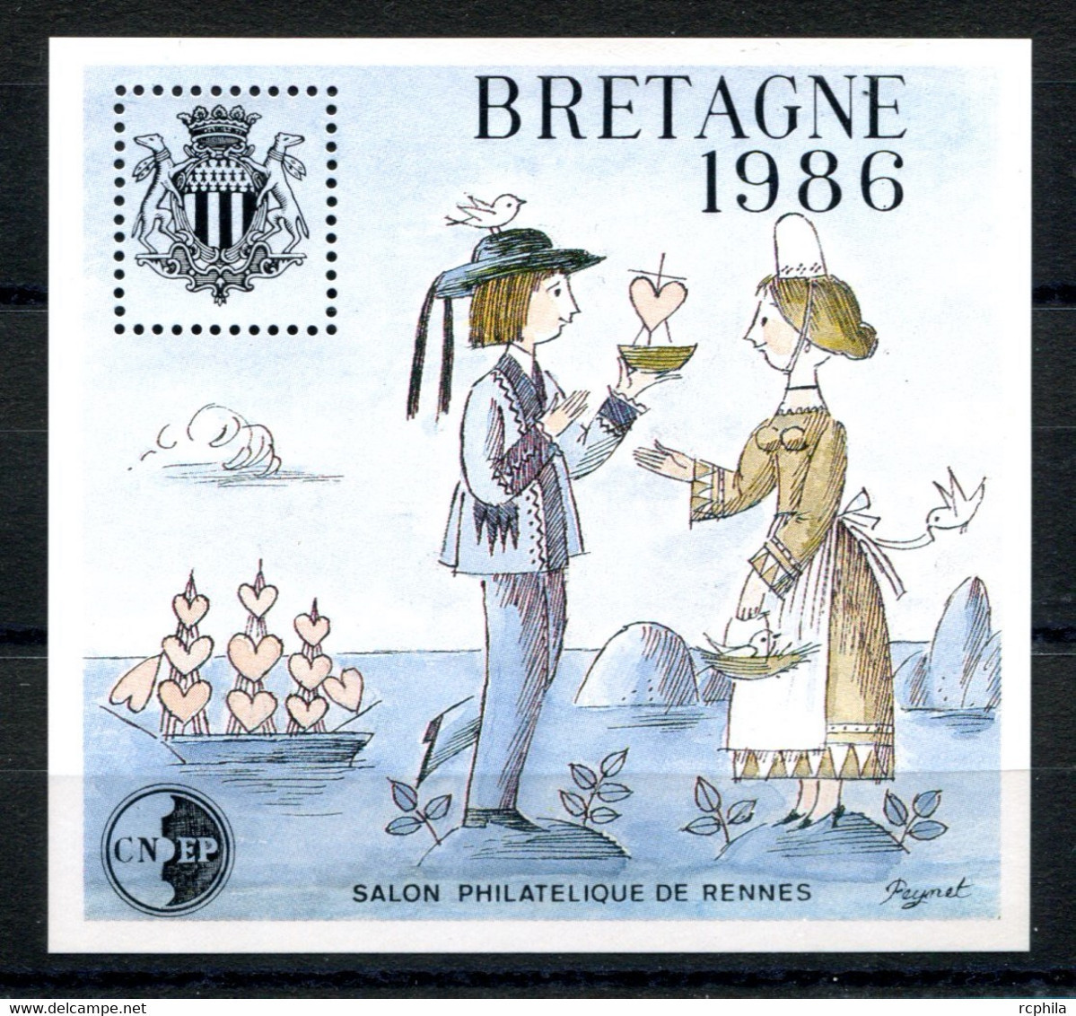 RC 24286 FRANCE COTE 11€ CNEP N° 7 - 1986 SALON PHILATELIQUE DE RENNES BRETAGNE TYPE I BLOC NEUF ** MNH TB - CNEP