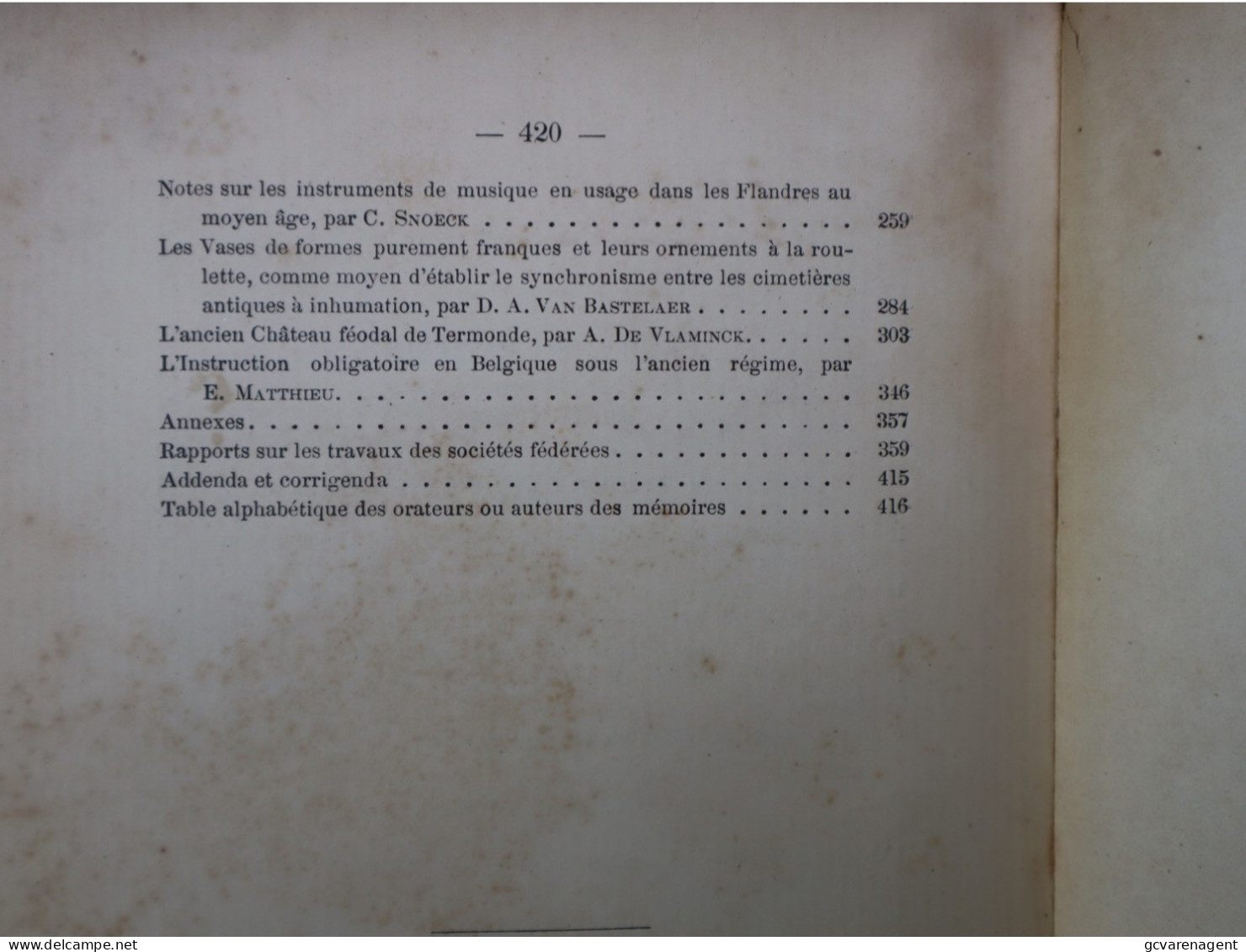 GENT- ANNALES D/L FEDERATION ARCHEOLOGIQUE ET HISTORIQUE DE BELGIQUE - CONGRES DE GAND 2_5 AOUT 1896 ZIE BESCHRIJF