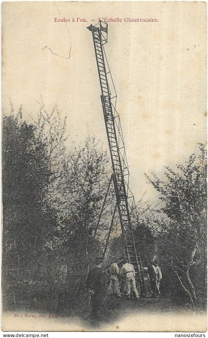 CARTE METIERS SAPEURS POMPIERS. ECOLES A FEU L ECHELLE OBSERVATOIRE - Firemen