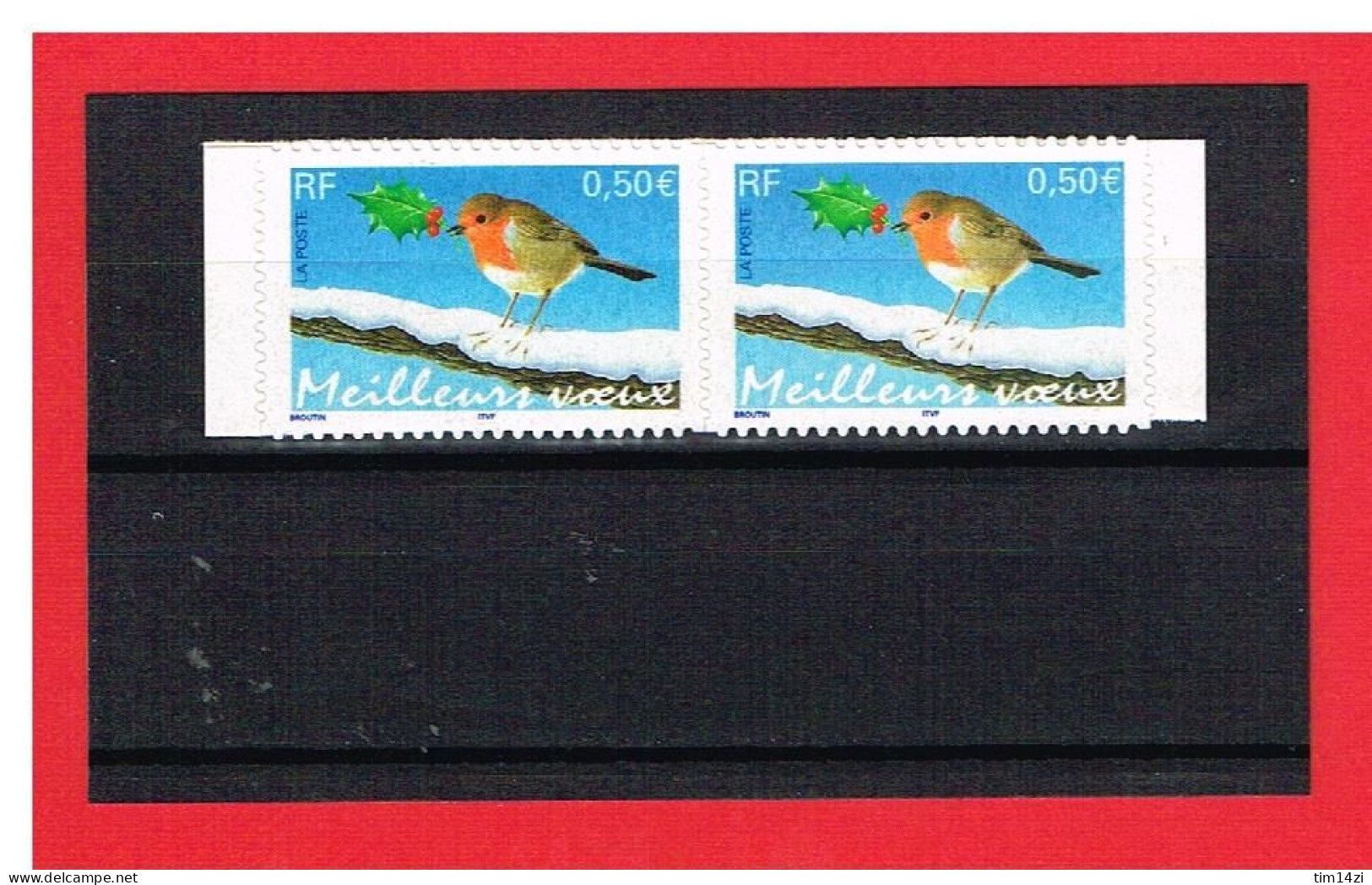 FRANCE - 2003 -  ADHESIFS** -  2 TIMBRES - N°37 Ou N°3622  -  MEILLEURS VOEUX - Y & T - COTE 3.20 € - Unused Stamps