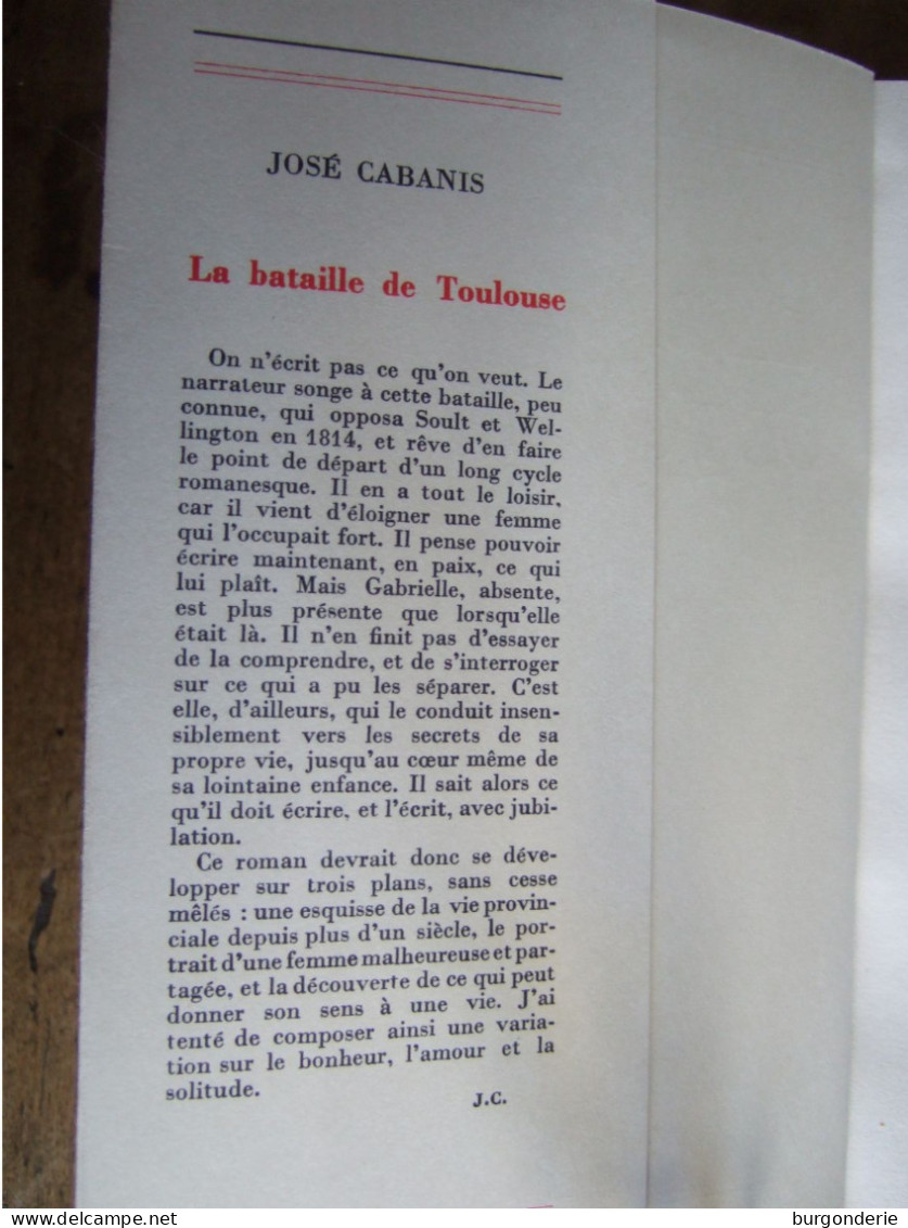 LA BATAILLE DE TOULOUSE / JOSE CABANIS / GALLIMARD / 1966 - Históricos