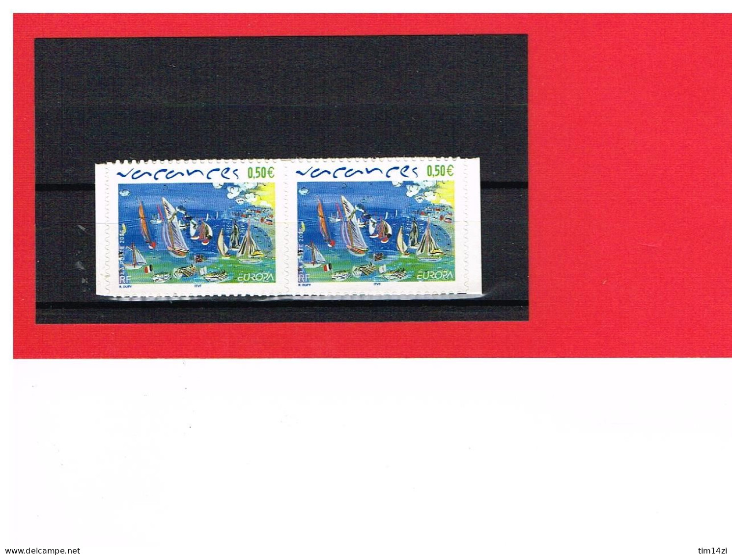 FRANCE - 2004 -  ADHESIFS** -  N°42 Ou N°3672   - 2 TIMBRES - VACANCES - Y & T - COTE 3.20 € - Unused Stamps