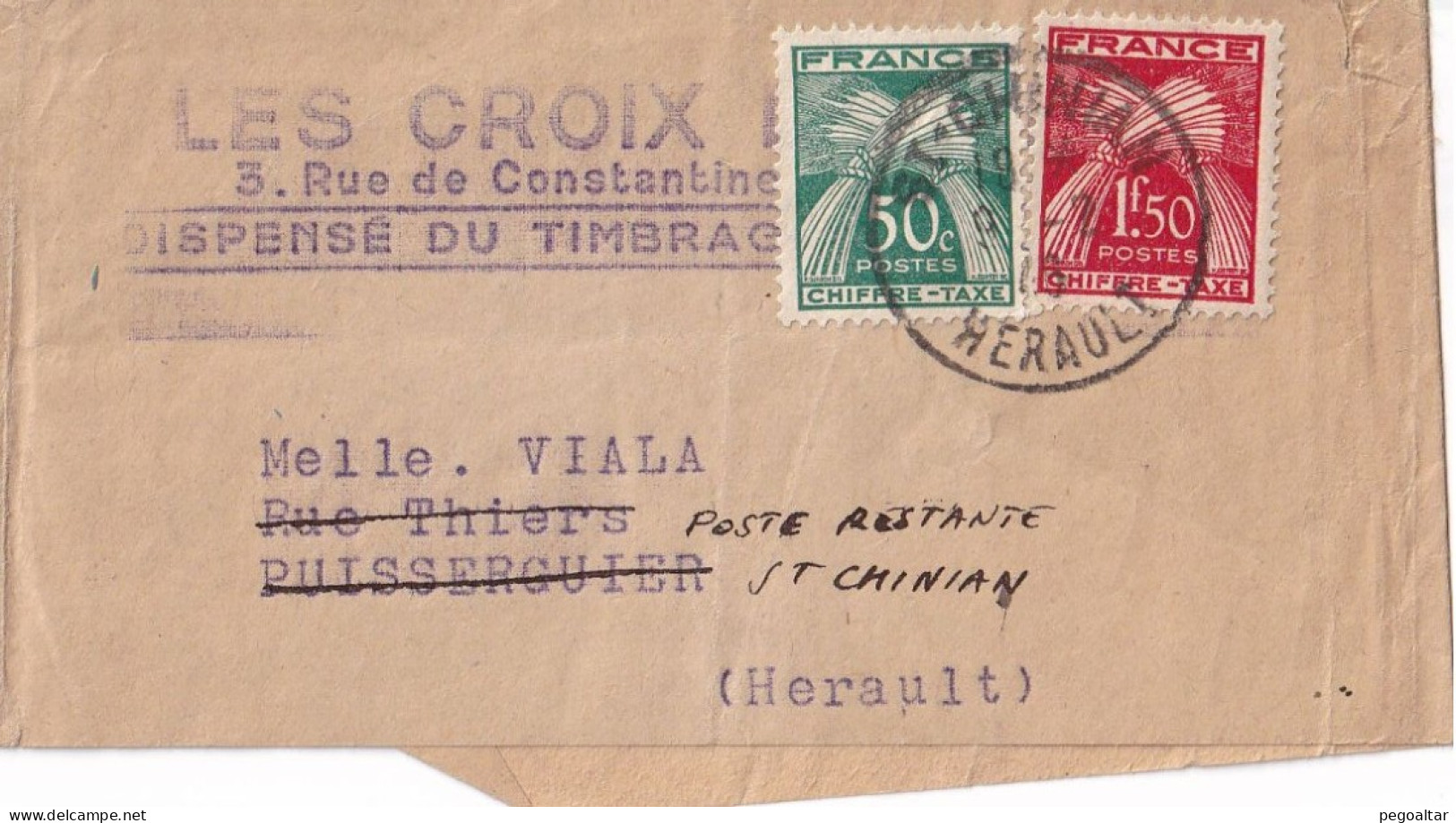 POSTE RESTANTE 1946 - 1859-1959 Lettres & Documents