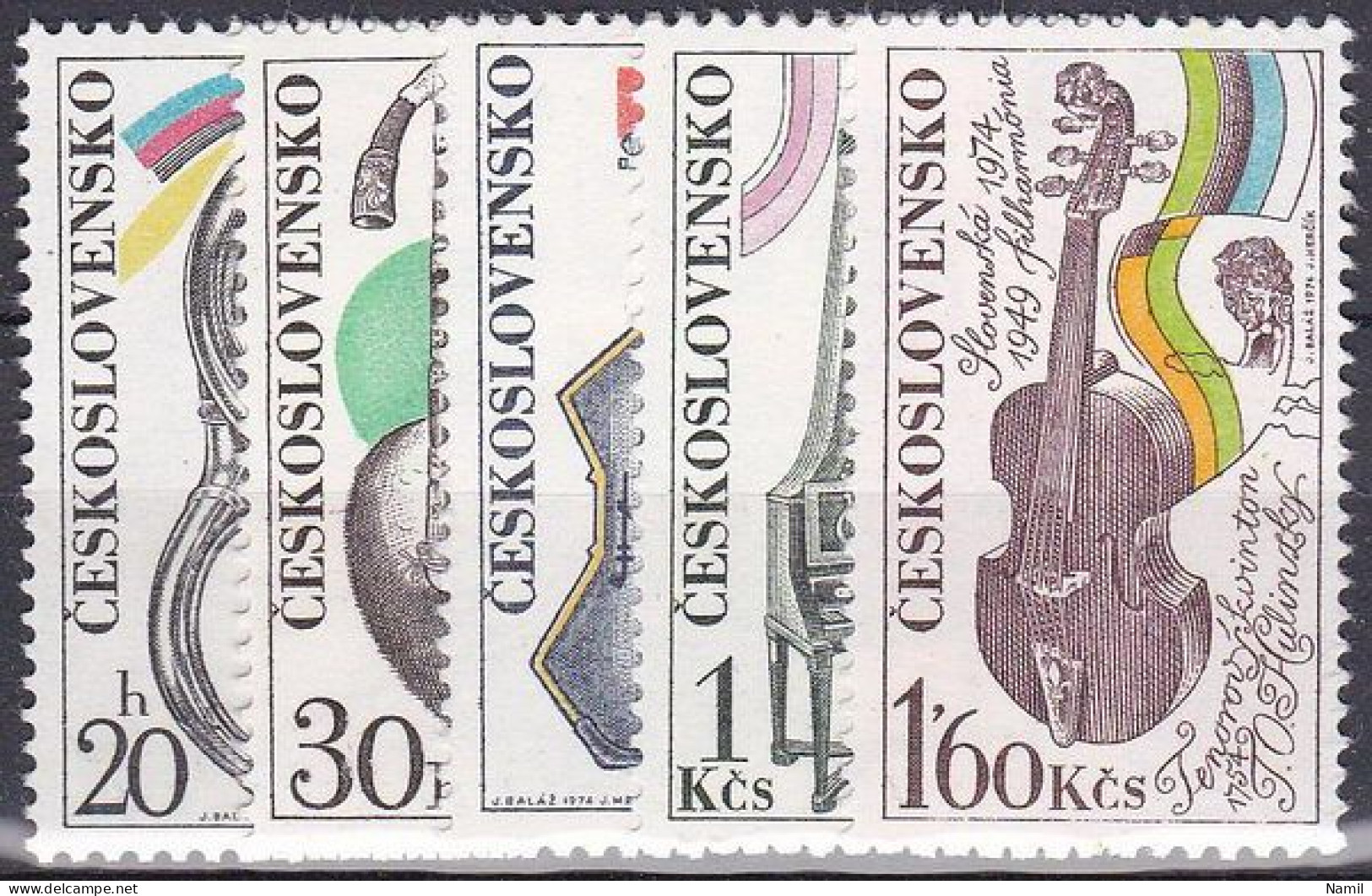 ** Tchécoslovaquie 1974 Mi 2203-7 (Yv 2048-52), (MNH)** - Unused Stamps