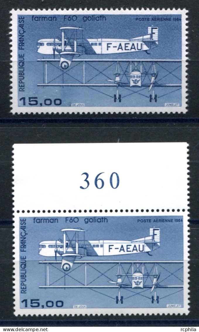 RC 27269 FRANCE N° 57 + 57b POSTE AERIENNE PAPIER NORMAL + COUCHÉ VENDU A LA FACIALE NEUFS ** MNH TB - 1960-.... Mint/hinged