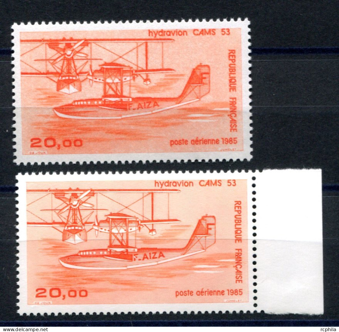 RC 27270 FRANCE N° 58 + 58b POSTE AERIENNE PAPIER NORMAL + COUCHÉ VENDU A LA FACIALE NEUFS ** MNH TB - 1960-.... Mint/hinged