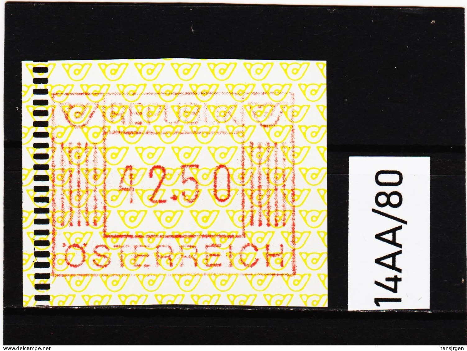 14AA/80  ÖSTERREICH 1983 AUTOMATENMARKEN 1. AUSGABE  42,50 SCHILLING   ** Postfrisch - Vignette [ATM]