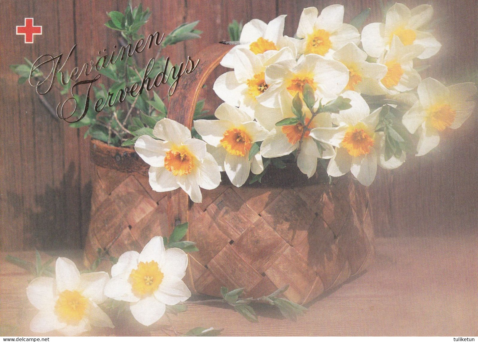 Postal Stationery - Easter Flowers - Daffodils In The Basket - Red Cross 1997 - Suomi Finland - Postage Paid - Postal Stationery