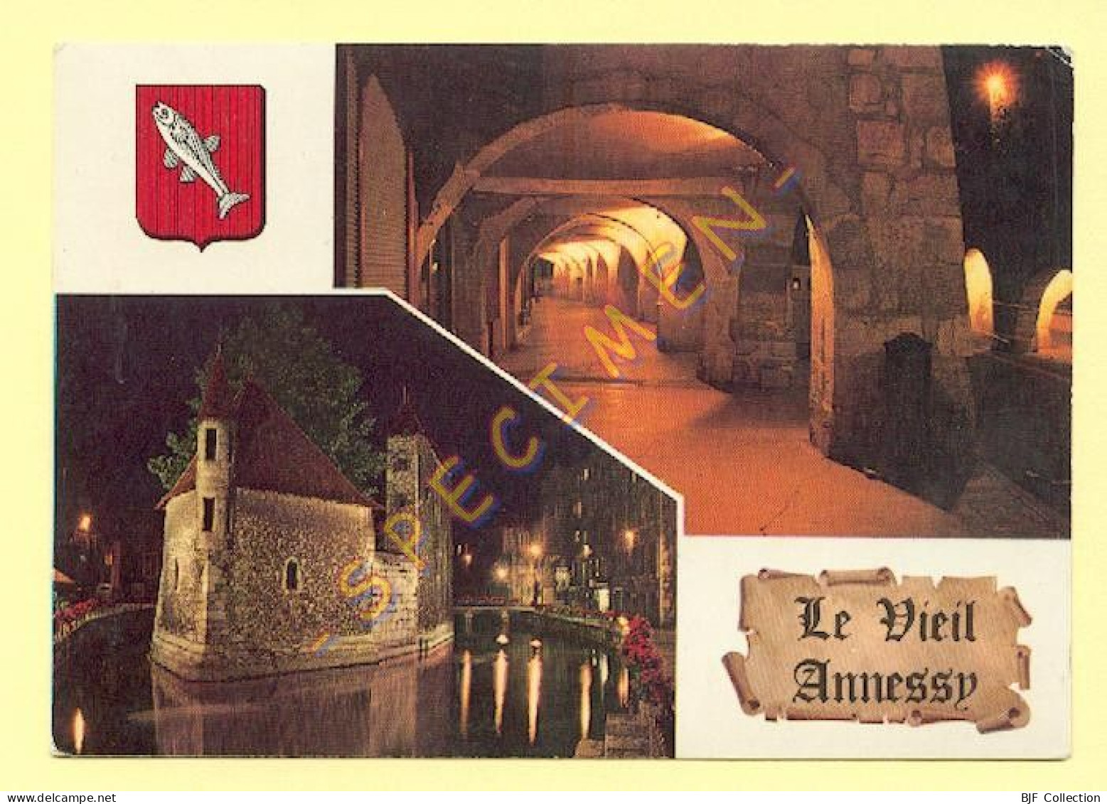 74. ANNECY – Le Viel Annessy – 2 Vues De Nuit – Blason – Parchemin  - Annecy-le-Vieux